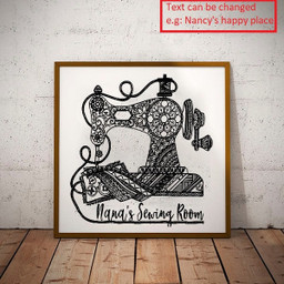 Sewing Lovers Nana'S She Shed Personalized Framed Prints, Canvas Paintings Framed Matte Canvas 8x10