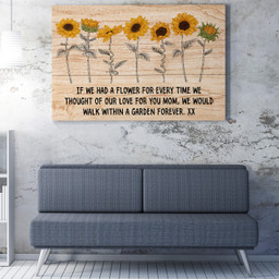 Custom Name Sunflower Sunflower Garden Every Time We Thought Of Framed Prints, Canvas Paintings Framed Matte Canvas 24x36