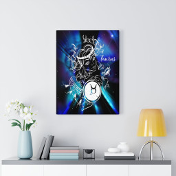 Taurus Zodiac Horoscope Sign Constellation Canvas Print Astrology Ready to Hang Artwork Framed Matte Canvas 32x48