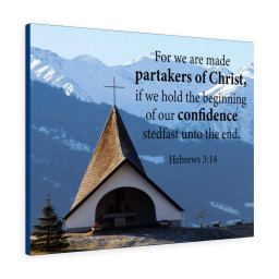Scripture Canvas Partakers of Christ Hebrews 3:14 Christian Bible Verse Meaningful Framed Prints, Canvas Paintings Framed Matte Canvas 8x10