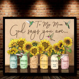 To My Mom Sunflowers Canvas Painting Art 3D Window View Gift Idea Gift Birthday Mother Day Framed Prints, Canvas Paintings Framed Matte Canvas 8x10
