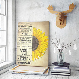 Sunflower Motivational Gift, Meaningful Find Something Good In Every Day Framed Prints, Canvas Paintings Framed Matte Canvas 16x24
