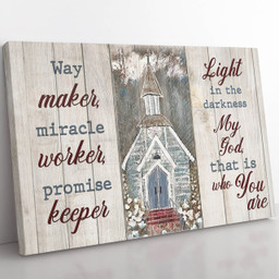 Way Maker Miracle Worker Promise Keeper God Gift Ideas Wall Art, Light in The Darkness My God Gift Ideas Framed Prints, Canvas Paintings Framed Matte Canvas 16x24