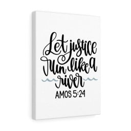 Scripture Canvas Justice Amos 5:24 Christian Bible Verse Meaningful Framed Prints, Canvas Paintings Framed Matte Canvas 20x30