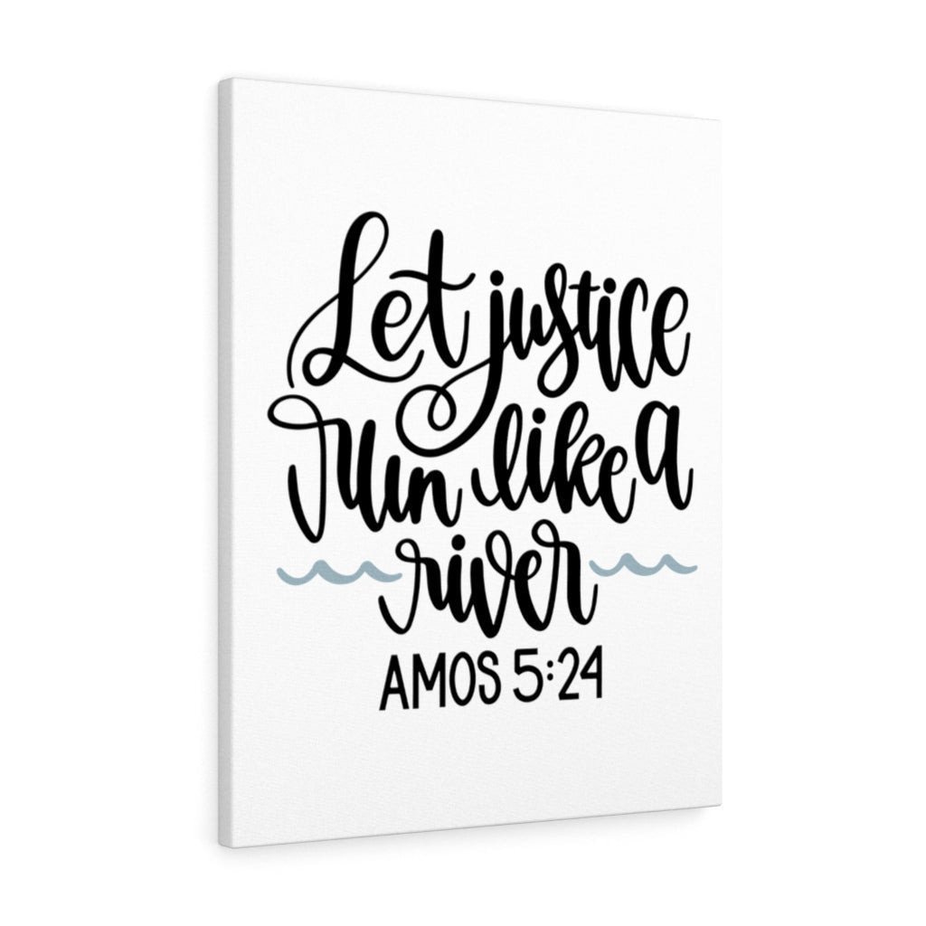 Scripture Canvas Justice Amos 5:24 Christian Bible Verse Meaningful Framed Prints, Canvas Paintings Wrapped Canvas 8x10
