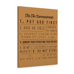 Scripture Canvas Ten Commandments Gold Christian Meaningful Framed Prints, Canvas Paintings Framed Matte Canvas 8x10