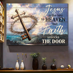 Crown Of Thorn The Holly Key Jesus Is The Key To Heaven Matte Gallery Canvas Painting, Canvas Hanging Gift Idea Framed Prints, Canvas Paintings Wrapped Canvas 8x10