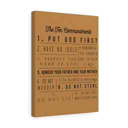 Scripture Canvas Ten Commandments Gold Christian Meaningful Framed Prints, Canvas Paintings Framed Matte Canvas 24x36