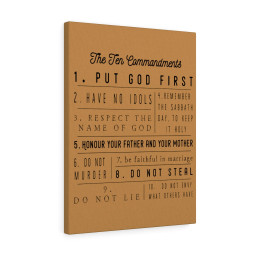 Scripture Canvas Ten Commandments Gold Christian Meaningful Framed Prints, Canvas Paintings Wrapped Canvas 12x16