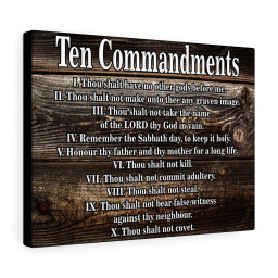 Scripture Canvas Ten Commandments Gold Tablets Christian Meaningful Framed Prints, Canvas Paintings Framed Matte Canvas 8x10