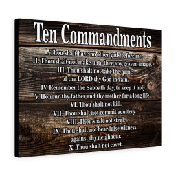Scripture Canvas Ten Commandments Gold Tablets Christian Meaningful Framed Prints, Canvas Paintings Framed Matte Canvas 12x16
