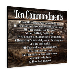 Scripture Canvas Ten Commandments Gold Tablets Christian Meaningful Framed Prints, Canvas Paintings Framed Matte Canvas 24x36