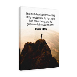 Scripture Canvas Shield of Thy Salvation Psalm 18:35 Christian Meaningful Framed Prints, Canvas Paintings Wrapped Canvas 8x10