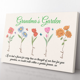Custom Grandkid Names Grandma'S Garden Floral Gift Ideas, Thought Of Our Love For You Gift For Grandma Framed Prints, Canvas Paintings Framed Matte Canvas 8x10