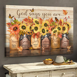 Sunflower Drawing Autumn Painting God Says You Are Matte Gallery Canvas Painting, Canvas Hanging Gift Idea Framed Prints, Canvas Paintings Framed Matte Canvas 8x10