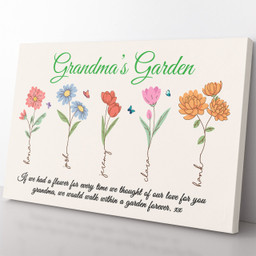 Custom Grandkid Names Grandma'S Garden Floral Gift Ideas, Thought Of Our Love For You Gift For Grandma Framed Prints, Canvas Paintings Wrapped Canvas 8x10