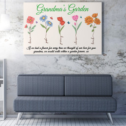 Custom Grandkid Names Grandma'S Garden Floral Gift Ideas, Thought Of Our Love For You Gift For Grandma Framed Prints, Canvas Paintings Framed Matte Canvas 12x16