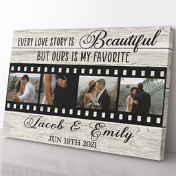 Personalized Canvas Painting, Canvas Hanging Gift For Wife, Every Love Story Is Beautiful Our Is My Favorite Wall Art, Anniversary Gift For Her Framed Prints, Canvas Paintings Framed Matte Canvas 16x24