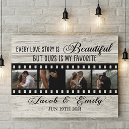Personalized Canvas Painting, Canvas Hanging Gift For Wife, Every Love Story Is Beautiful Our Is My Favorite Wall Art, Anniversary Gift For Her Framed Prints, Canvas Paintings Wrapped Canvas 12x16