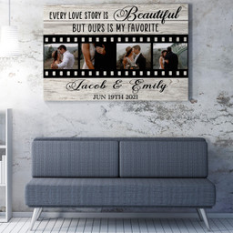 Personalized Canvas Painting, Canvas Hanging Gift For Wife, Every Love Story Is Beautiful Our Is My Favorite Wall Art, Anniversary Gift For Her Framed Prints, Canvas Paintings Framed Matte Canvas 20x30