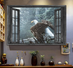 Eagle Cool 3D Window View Painting Art Wild Animals Gift Idea Birthday Framed Prints, Canvas Paintings Framed Matte Canvas 8x10