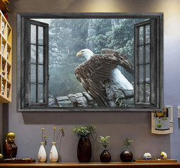 Eagle Cool 3D Window View Painting Art Wild Animals Gift Idea Birthday Framed Prints, Canvas Paintings Wrapped Canvas 8x10
