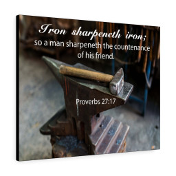 Scripture Canvas Iron Sharpeneth Iron Proverbs 27:17 Christian Bible Verse Meaningful Framed Prints, Canvas Paintings Framed Matte Canvas 20x30