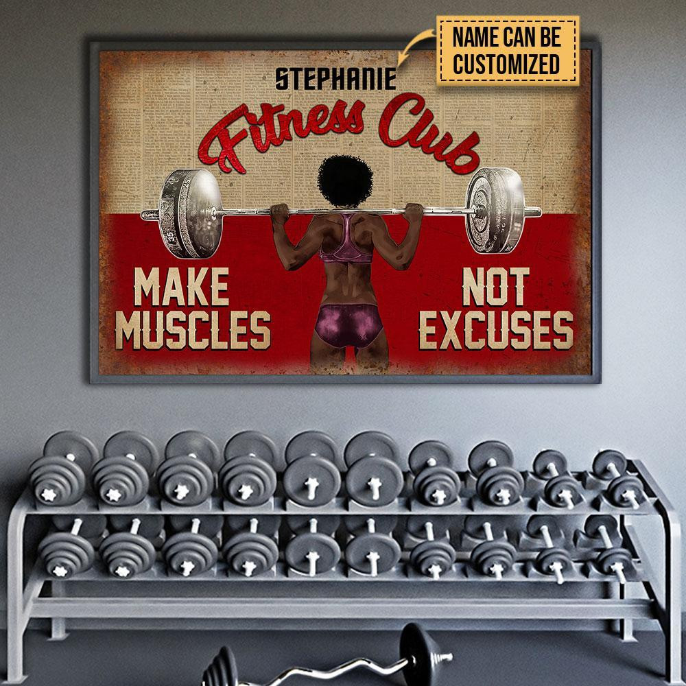 Personalized Canvas Art Painting, Canvas Gallery Hanging Weightlifting Fitness Club Make Muscles Wall Art Framed Prints, Canvas Paintings Wrapped Canvas 8x10