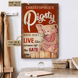Personalized Canvas Art Painting, Canvas Gallery Hanging Pig Pigsty The Gate Open Wall Art Framed Prints, Canvas Paintings Wrapped Canvas 8x10