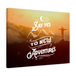 Inspirational Quote Canvas New Adventures Wall Art Motivational Motto Inspiring Prints Artwork Decor Ready to Hang Framed Prints, Canvas Paintings Wrapped Canvas 8x10