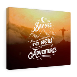 Inspirational Quote Canvas New Adventures Wall Art Motivational Motto Inspiring Prints Artwork Decor Ready to Hang Framed Prints, Canvas Paintings Framed Matte Canvas 12x16