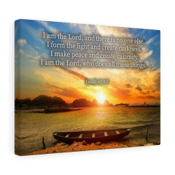 Scripture Canvas Create Calamity Isaiah 45:6 7 Christian Wall Art Bible Verse Meaningful Framed Prints, Canvas Paintings Framed Matte Canvas 8x10