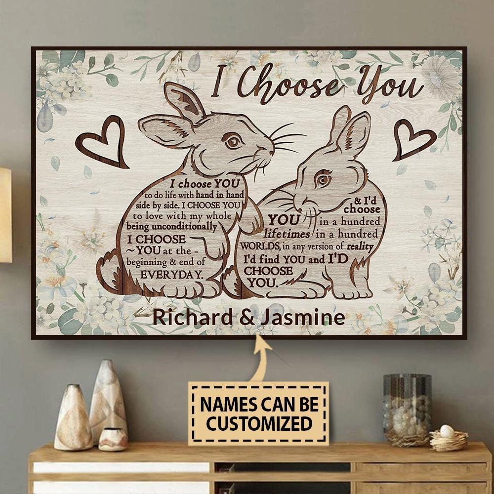 Personalized Canvas Art Painting, Canvas Gallery Hanging Rabbit I Choose You Wall Art Framed Prints, Canvas Paintings Wrapped Canvas 8x10