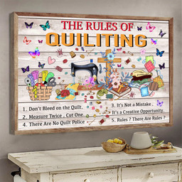 The Rules Of Quilting I Dont Bless On The Quilt Matte Wall Art Gallery Canvas Painting, Canvas Hanging Gift Idea Framed Prints, Canvas Paintings Wrapped Canvas 8x10
