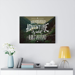 Inspirational Quote Canvas Greatest Adventure Wall Art Motivational Motto Inspiring Prints Artwork Decor Ready to Hang Framed Prints, Canvas Paintings Framed Matte Canvas 16x24