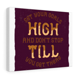 Inspirational Quote Canvas Set Your Goals Wall Art Motivational Motto Inspiring Prints Artwork Decor Ready to Hang Framed Prints, Canvas Paintings Framed Matte Canvas 8x10