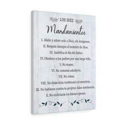 Los Diez Mandamientos Blanco10 Commandments Spanish Portrait Christian Wall Art Bible Verse Meaningful Framed Prints, Canvas Paintings Wrapped Canvas 8x10