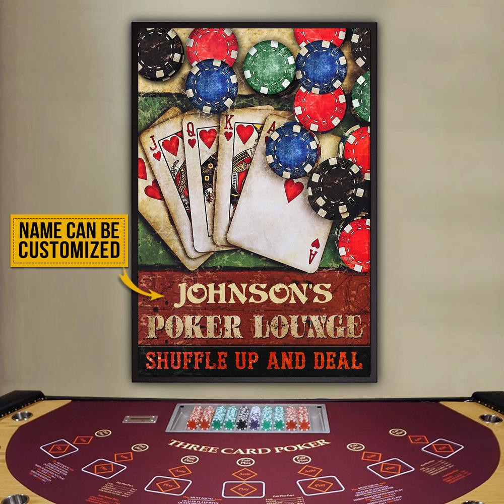 Personalized Canvas Art Painting, Canvas Gallery Hanging Poker Lounge Wall Art Framed Prints, Canvas Paintings Wrapped Canvas 8x10