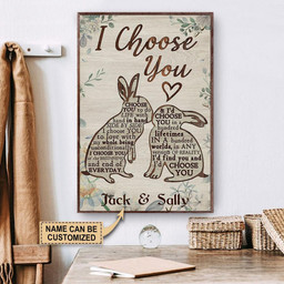 Personalized Canvas Art Painting, Canvas Gallery Hanging Rabbit Couple I Choose You Wall Art Framed Prints, Canvas Paintings Wrapped Canvas 8x10