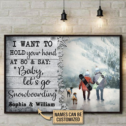 Personalized Canvas Art Painting, Canvas Gallery Hanging Snowboarding Old Couple I Want To Hold Wall Art Framed Prints, Canvas Paintings Wrapped Canvas 8x10