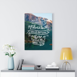 Inspirational Quote Canvas Adventure Is Out There Wall Art Motivational Motto Inspiring Prints Artwork Decor Ready to Hang Framed Prints, Canvas Paintings Framed Matte Canvas 16x24