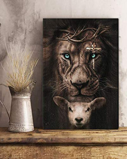 Jesus Lion And Sheep Faith Matte Wall Art Gallery Canvas Painting, Canvas Hanging Gift Idea Framed Prints, Canvas Paintings Wrapped Canvas 8x10