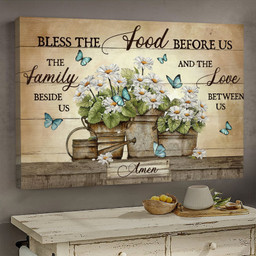 Bless The Food Before Us The Family Beside Us The Love Between Us Matte Gallery Canvas Painting, Canvas Hanging Gift Idea Framed Prints, Canvas Paintings Wrapped Canvas 8x10