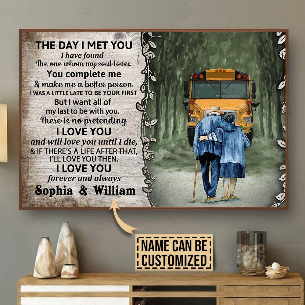 Personalized Canvas Art Painting, Canvas Gallery Hanging School Bus The Day I Met Framed Prints, Canvas Paintings Wrapped Canvas 8x10