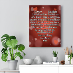 Love Message Love Is Motivational Canvas Ready To Hang Christian Decor Framed Matte Canvas 16x24
