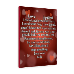 Love Message Love Is Motivational Canvas Ready To Hang Christian Decor Framed Matte Canvas 8x10