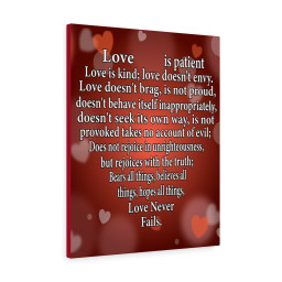 Love Message Love Is Motivational Canvas Ready To Hang Christian Decor Framed Matte Canvas 12x16