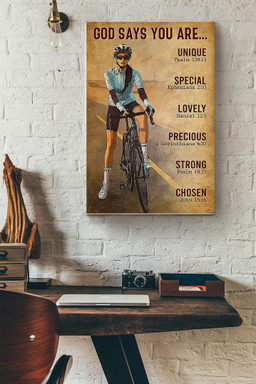 God Say You Are Unique Special Lovely Precious Strong And Chosen Cycling Canvas Canvas Gallery Painting Wrapped Canvas  Wrapped Canvas 8x10