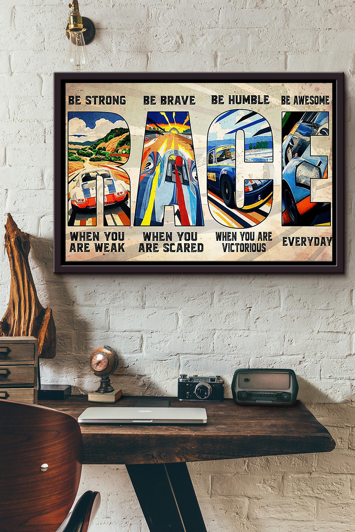 Be Strong Be Brave Be Humble Be Awesome Car Racing Canvas n Framed Matte Canvas Framed Matte Canvas 8x10