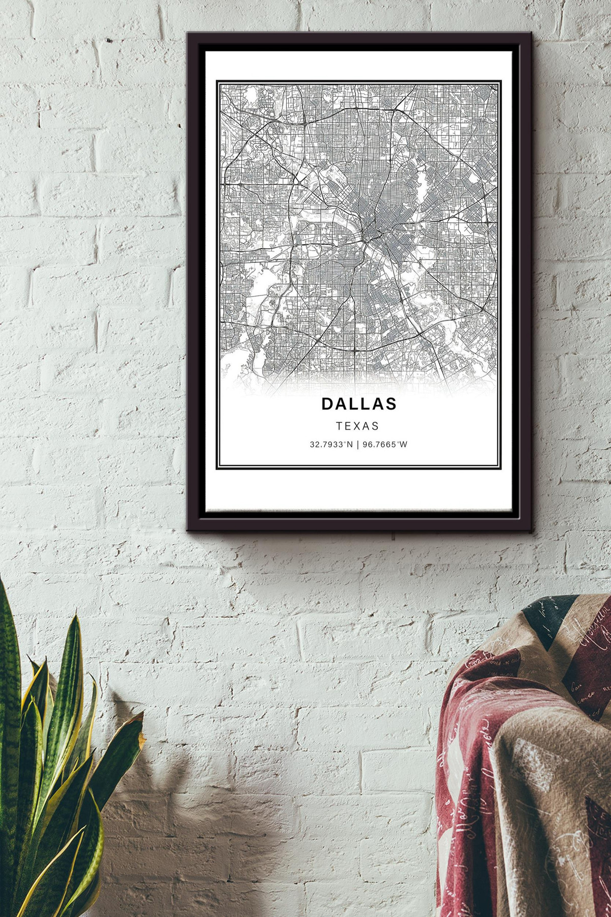 Dallas Texas Map Canvas Traveling Knowledge Gift For Tourists Traveling Lover Adventure Lover Framed Matte Canvas Framed Prints, Canvas Paintings Framed Matte Canvas 8x10